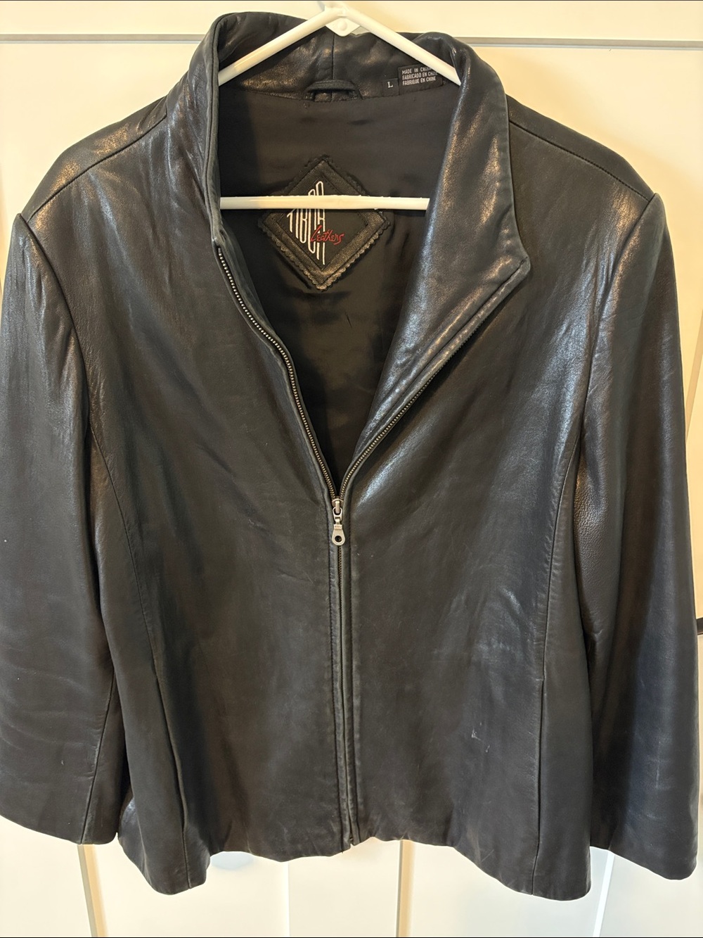 Black Leather Zip Jacket